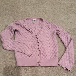Janie and Jack Lavender Scalloped Cardigan